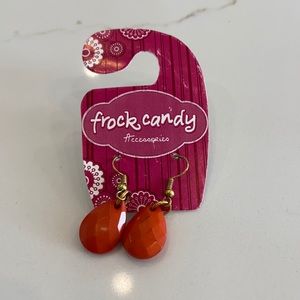 Orange Teardrop Earrings NWT